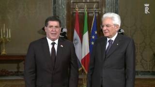 Mattarella incontra il Presidente della Repubblica del Paraguay [upl. by Akcinehs]