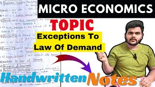 Exceptions to Law Of Demand  Microeconomics  Handwritten notes  economics handwrittennotes [upl. by Llevra]