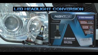 Nighteye LED Headlight conversion Pajero [upl. by Akceber]