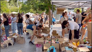 Unity in Tel Aviv people packing food for soldiers [upl. by Rafael]