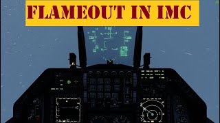 DCS F16 Viper Flameout landing in IMC with ILS [upl. by Ahsieuqal]