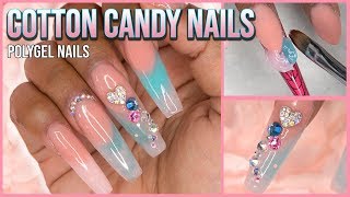 Polygel Nails Tutorial  Marble Nails  Nail Forms  Nails at Home  For Beginners  Gelish Polygel [upl. by Oicam]