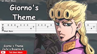 Giornos Theme from Jojos Bizarre Adventure Golden Wind  Guitar Tutorial [upl. by Marguerita]