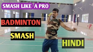 BADMINTON SMASH TUTORIALHOW TO HIT SMASH IN BADMINTON Badminton smash training [upl. by Nywles257]