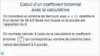 Calculs de coefficients binomiaux avec la Graph35 E [upl. by Celle]