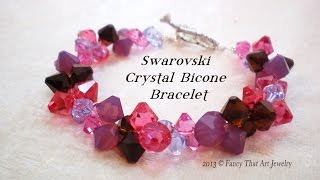 Swarovski Crystal Bicone Bracelet Video Tutorial [upl. by Handel921]