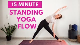 15 min STANDING YOGA FLOW  Yoga without mat  Yoga with Uliana [upl. by Korfonta927]