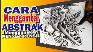 Drawing abstrak hitam putih keren  Arsir gambar abstrak aesthetic hitam putih [upl. by Idham]