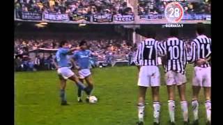 NapoliJuventus 10 3111985 La punizione di MARADONA  Radiocronaca di Enrico Ameri [upl. by Shelba]