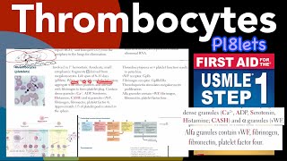 Thrombocytes Platelets and their function in HindiUrdu by first aid for USMLE step 1 [upl. by Eillah]