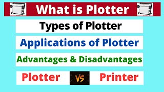 What is Plotter Types amp Applications of Plotter Plotter Vs Printer Advantages amp Disadvantages [upl. by Dreeda]