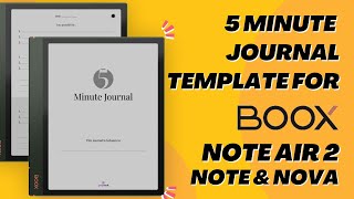 5 Minute Journal Template for Boox Note Air 2 Note Air 2 Plus Note and Nova [upl. by Rettuc]