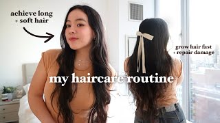 MY HAIRCARE ROUTINE FOR LONG  HEALTHY HAIR🚿🧖‍♀️ grow your hair faster amp repair damaged hair [upl. by Olli]