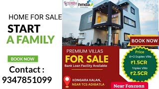 Villa for sale in hyderabad 1 crore 6 lakhs  TCS Adibatla Hyderabad villaforsale villa yt [upl. by Platon]