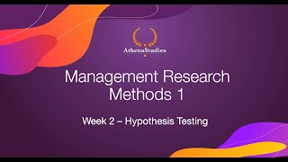 Hypothesis Testing  Management Research Methods 1  UvA PreMaster BA [upl. by Chariot439]