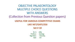 Obj Paaeontologyl MCQ 10 [upl. by Selinda638]