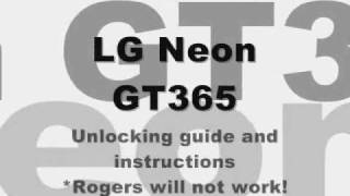 How to Unlock LG Neon GT365 TE365 by code Cingular Atampt ATT Fido unlocking instructions guide [upl. by Trebma]