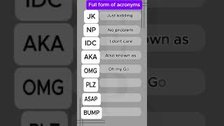 FULL FORM OF ACRONYMS 2 english shortsyoutube britishaccent howtoimprovepronunciationinamerican [upl. by Enyt]