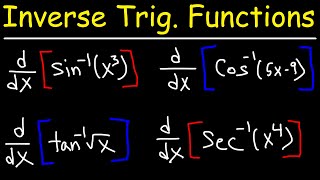 Derivatives of Inverse Trigonometric Functions [upl. by Iohk]