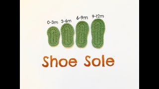 Guide to Crochet Shoe Sole  Crochet baby shoe sole [upl. by Shannen58]