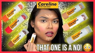 UMMMM CARELINE MULTI STICKS REVIEW ON MORENA SKIN ITS KINDA WEIRD LOL [upl. by Leban]