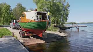 My Wooden Boat “Bojan” is in the Water  Volvo Penta MD2B Diesel [upl. by Alemac]