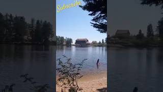 Baby Beach by the Lake Mummelsee located in the Black Forest 🇩🇪 lake beach europe [upl. by Gilliette]