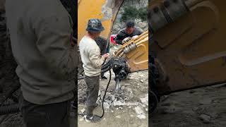 Repairing the Linkage Pinholes on an Excavators Boom and Stick [upl. by Siuqramed]