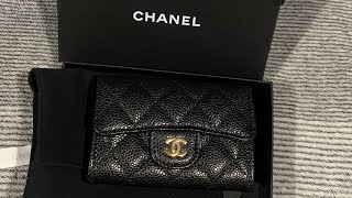 CHANEL CLASSIC FLAP CARD HOLDER CAVIAR  Gold Hardware  Unboxing  Nanay’s Corner [upl. by Itnaihc]