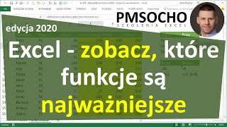 Excel  Najważniejsze funkcje edycja 2020  wyniki ankiety odc891 [upl. by Einolem]