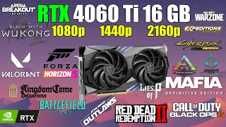 RTX 4060 Ti 16 GB  Test in 16 Games in 2024  1080p  1440p  4K [upl. by Neeliak]