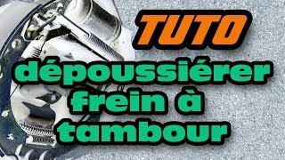 TUTO comment nettoyerdépoussiérer un frein à tambour how to clean lubricate squeaky drum brakes [upl. by Nataline]