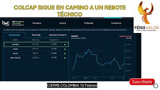 COLCAP SIGUE CAMINO A UN REBOTE TÉCNICO Cierre Colombia 15d e Febrero [upl. by Allisirp]