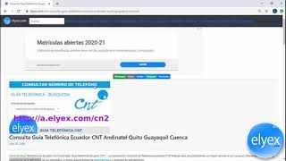 Consulta Guía Telefónica Ecuador CNT Andinatel Quito Guayaquil Cuenca [upl. by Peterman]