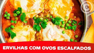 Como fazer Ervilhas com Ovos Escalfados  Receita de Carne [upl. by Rebeka244]