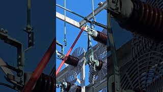 High voltage disconnect hot stick manual operation substation maintenance electrical [upl. by Oiramat]