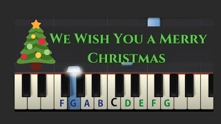 Easy Piano Tutorial We Wish You A Merry Christmas slow speed [upl. by Adnarb885]