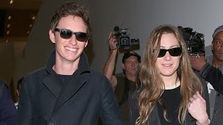 Eddie Redmayne Beaming At LAX After Best Actor Oscar Win [upl. by Tuddor415]