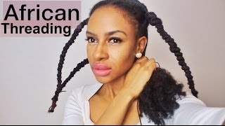 Doing African Threading For Hair Growth amp Retention  Dephne Madyara [upl. by Bank]