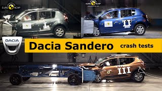 Dacia Sandero crash test 1 2 3 all generations Euro NCAP [upl. by Dopp]