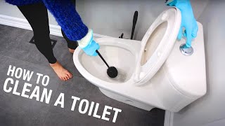 How to Clean a Toilet in Less Than 3 Minutes Cleaning Motivation [upl. by Yeslaehc587]