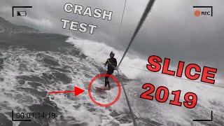 SURF Kite  F ONE KITESURF SLICE 2019  51 CRASH TEST KITE Gopro Kitesurf Vlog LAB TV ⭐ [upl. by Valerle40]