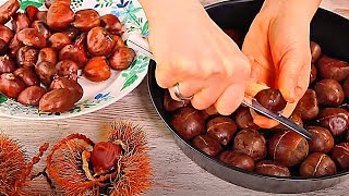 Recette FACILE de CHATAIGNES GRILLEES au FOUR 🌰🌰🌰 MARRONS CHAUDS [upl. by Aennyl]