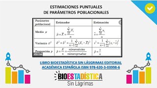 ESTIMACIONES PUNTUALES DE PARÁMETROS POBLACIONALES BioEstadística Sin Lágrimas [upl. by Shaer]