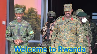 Rwanda Top military personnel Receive General Muhoozi in Rwanda [upl. by Beasley]