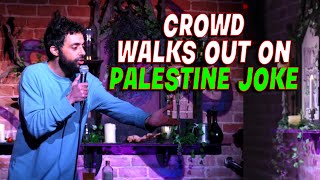 Crowd Walks Out On Palestine Joke [upl. by Ahsitneuq]