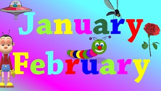 Months of the year  12 Month Name  January February  Months Name for Kids [upl. by Netsirt663]