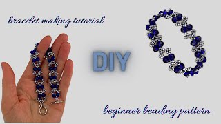 beginner beading tutorial jewelry making with beads crystal beads bracelet [upl. by Ruelle]