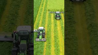 FENDT tractor working in a field tedding grass [upl. by Yug]