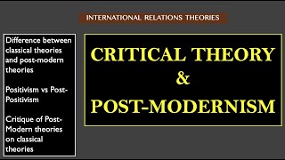 Post Modernism and Critical Theory in International Relations in English [upl. by Innus]